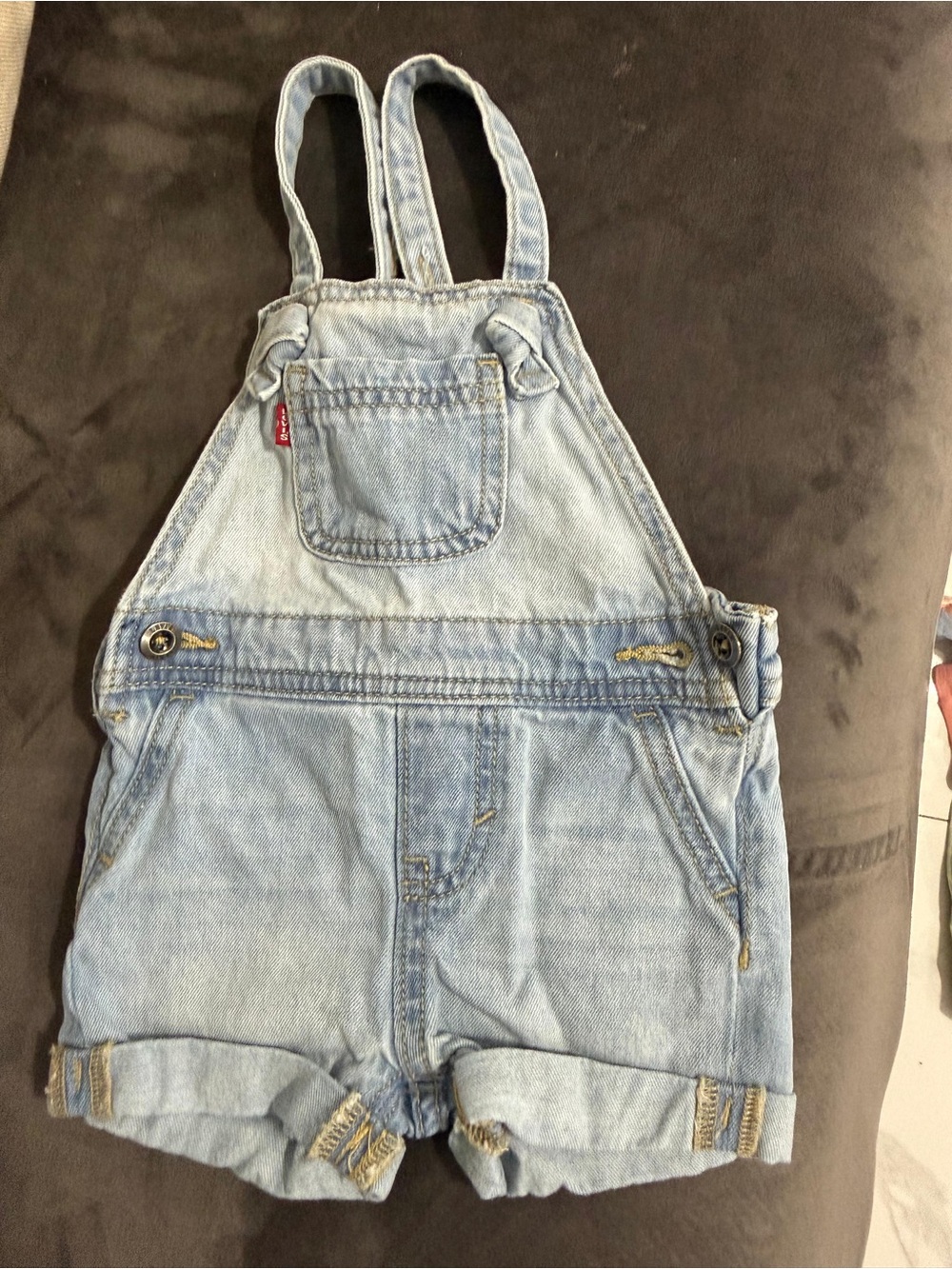 Levi's Light Blue Denim Toddler Overall Shorts